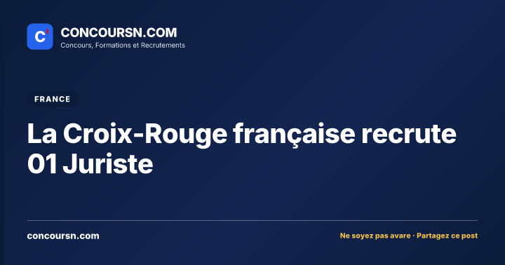 Illustration de l’article : La Croix-Rouge française recrute 01 Juriste