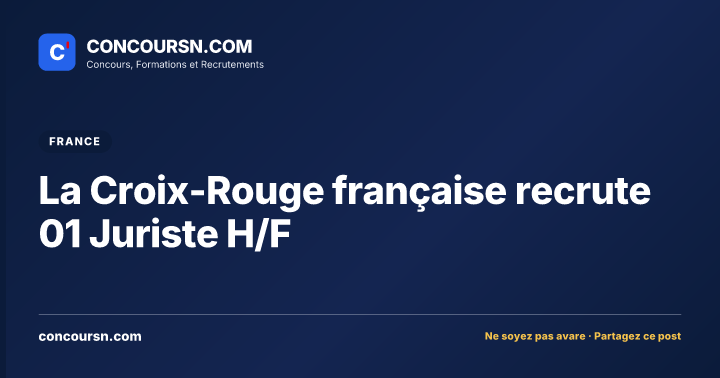 Illustration de l’article : La Croix-Rouge française recrute 01 Juriste H/F