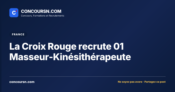 Illustration de l’article : La Croix Rouge recrute 01 Masseur-Kinésithérapeute