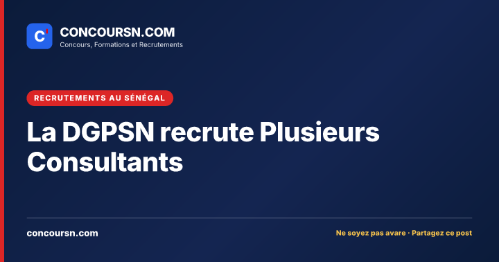 Illustration de l’article : La DGPSN recrute Plusieurs Consultants