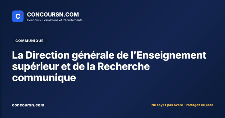 Illustration de l’article : La Direction générale de l’Enseignement supérieur et de la Recherche communique