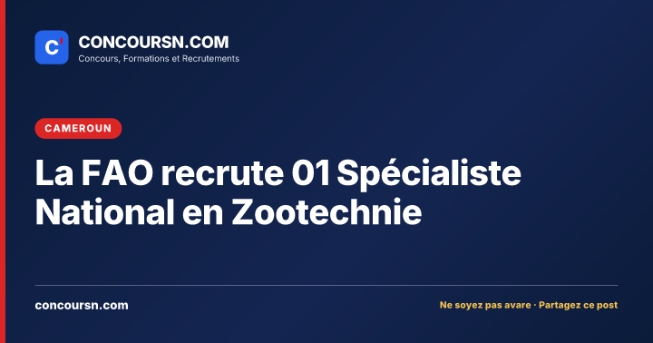 Illustration de l’article : La FAO recrute 01 Spécialiste National en Zootechnie
