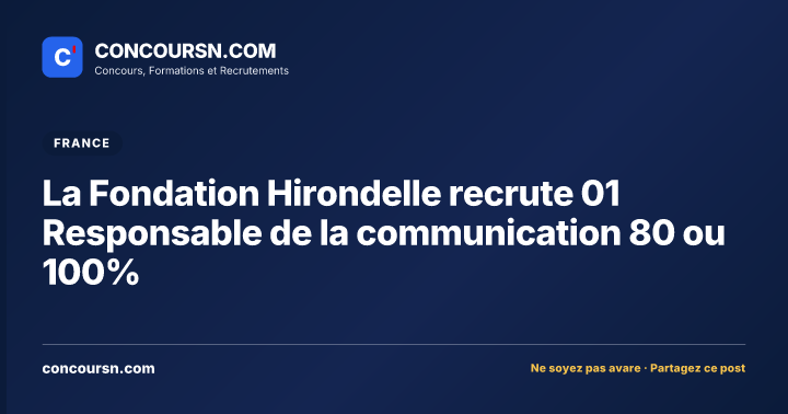 Illustration de l’article : La Fondation Hirondelle recrute 01 Responsable de la communication 80 ou 100%