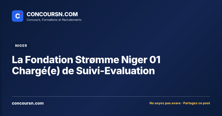 Illustration de l’article : La Fondation Strømme Niger 01 Chargé(e) de Suivi-Evaluation