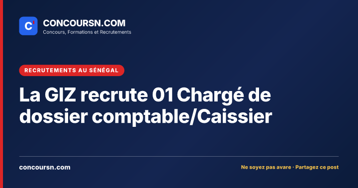 Illustration de l’article : La GIZ recrute 01 Chargé de dossier comptable/Caissier