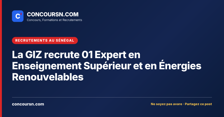 Illustration de l’article : La GIZ recrute 01 Expert en Enseignement Supérieur et en Énergies Renouvelables