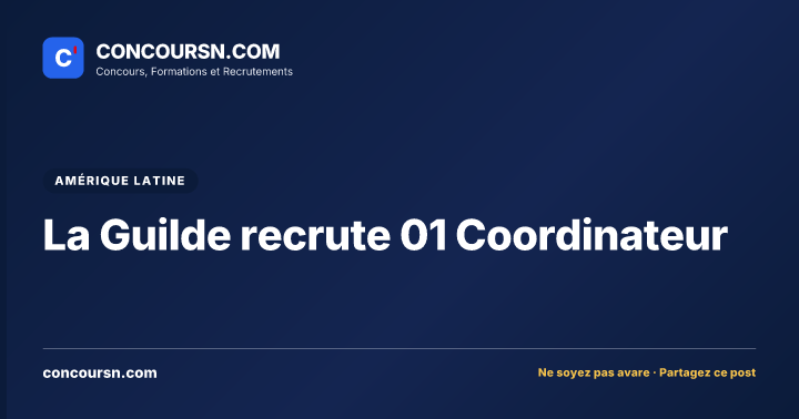 Illustration de l’article : La Guilde recrute 01 Coordinateur