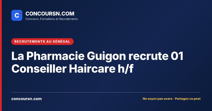 Illustration de l’article : La Pharmacie Guigon recrute 01 Conseiller Haircare h/f