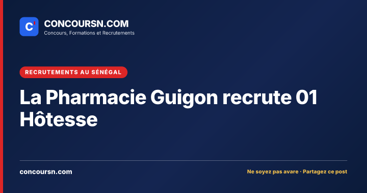 Illustration de l’article : La Pharmacie Guigon recrute 01 Hôtesse