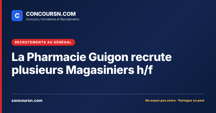 Illustration de l’article : La Pharmacie Guigon recrute plusieurs Magasiniers h/f