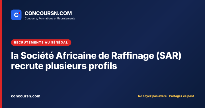 Illustration de l’article : la Société Africaine de Raffinage (SAR) recrute plusieurs profils