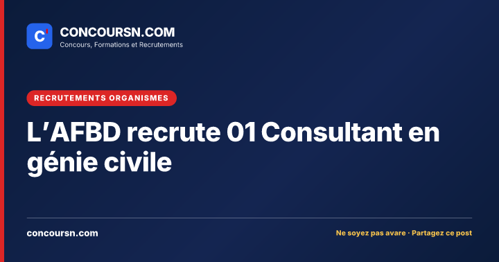 Illustration de l’article : L’AFBD recrute 01 Consultant en génie civile