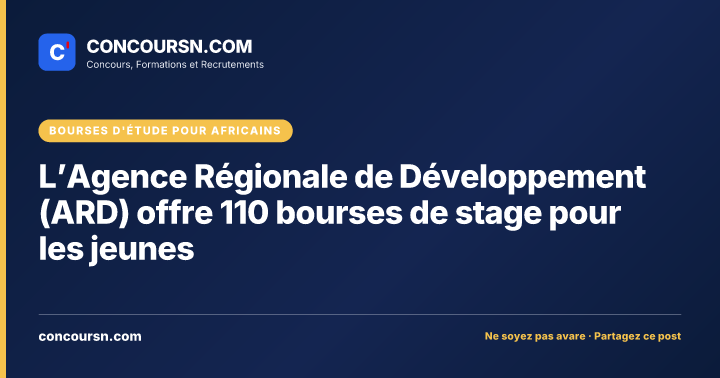 Illustration de l’article : L’Agence Régionale de Développement (ARD) offre 110 bourses de stage pour les jeunes