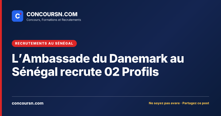 Illustration de l’article : L’Ambassade du Danemark au Sénégal recrute 02 Profils