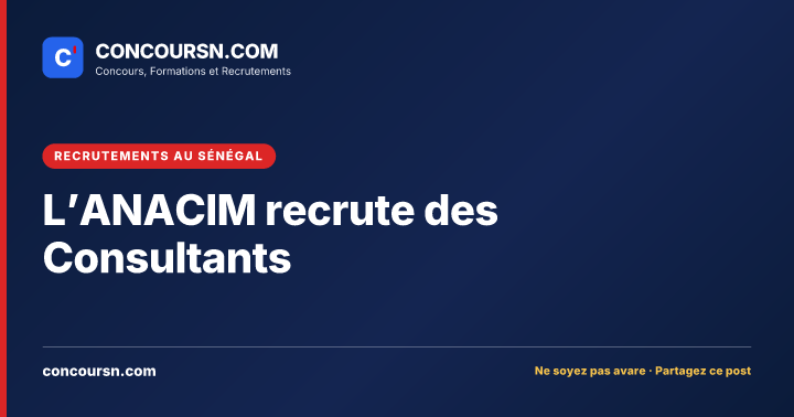 Illustration de l’article : L’ANACIM recrute des Consultants