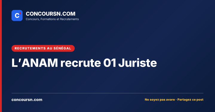 Illustration de l’article : L’ANAM recrute 01 Juriste