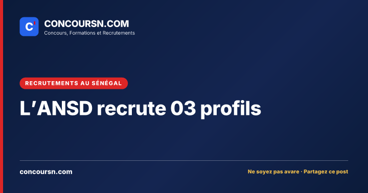 Illustration de l’article : L’ANSD recrute 03 profils