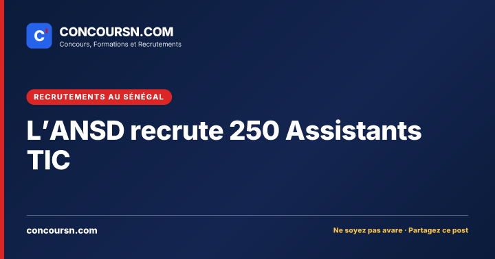 Illustration de l’article : L’ANSD recrute 250 Assistants TIC