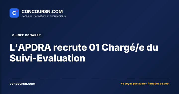 Illustration de l’article : L’APDRA recrute 01 Chargé/e du Suivi-Evaluation