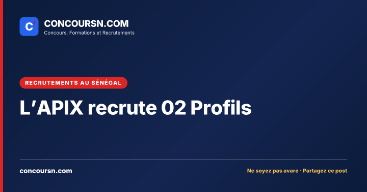 Illustration de l’article : L’APIX recrute 02 Profils
