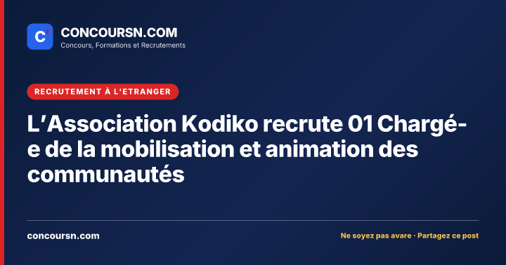 Illustration de l’article : L’Association Kodiko recrute 01 Chargé-e de la mobilisation et animation des communautés