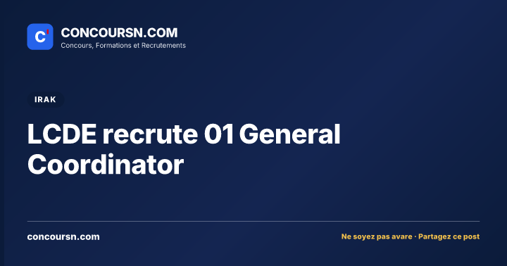 LCDE recrute 01 General Coordinator