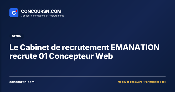Illustration de l’article : Le Cabinet de recrutement EMANATION recrute 01 Concepteur Web