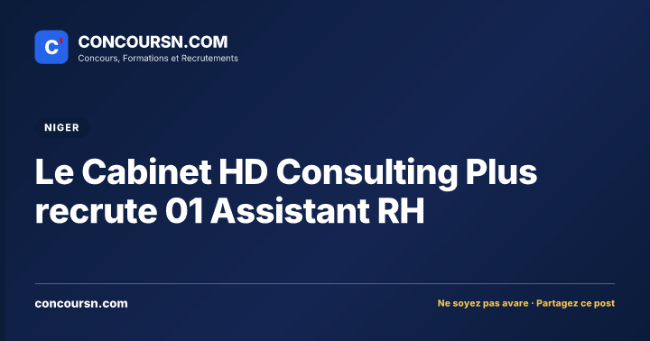 Illustration de l’article : Le Cabinet HD Consulting Plus recrute 01 Assistant RH