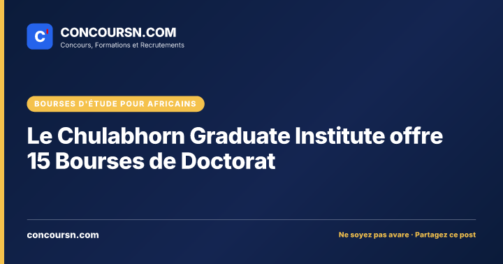 Illustration de l’article : Le Chulabhorn Graduate Institute offre 15 Bourses de Doctorat