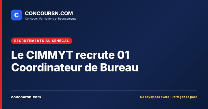 Illustration de l’article : Le CIMMYT recrute 01 Coordinateur de Bureau