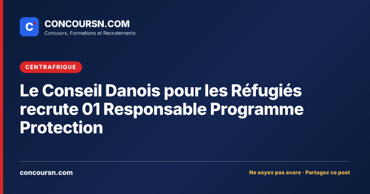 Le Conseil Danois pour les Réfugiés recrute 01 Responsable Programme Protection