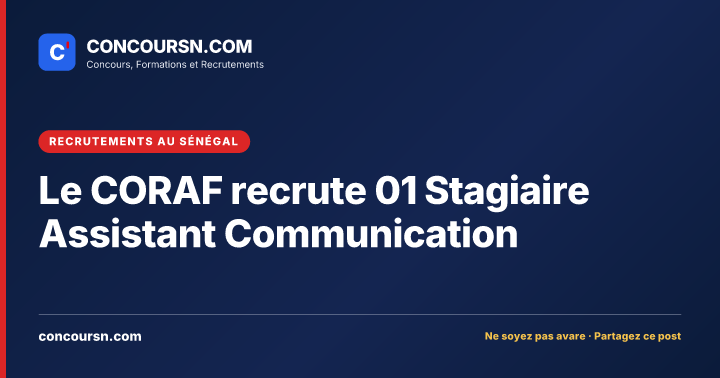 Illustration de l’article : Le CORAF recrute 01 Stagiaire Assistant Communication