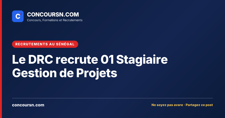 Illustration de l’article : Le DRC recrute 01 Stagiaire Gestion de Projets