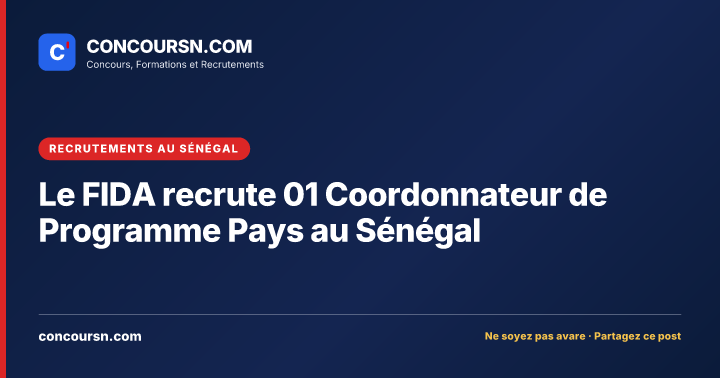 Illustration de l’article : Le FIDA recrute 01 Coordonnateur de Programme Pays au Sénégal