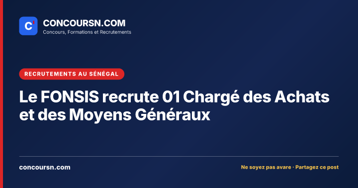 Illustration de l’article : Le FONSIS recrute 01 Chargé des Achats et des Moyens Généraux