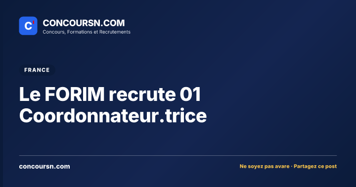 Illustration de l’article : Le FORIM recrute 01 Coordonnateur.trice