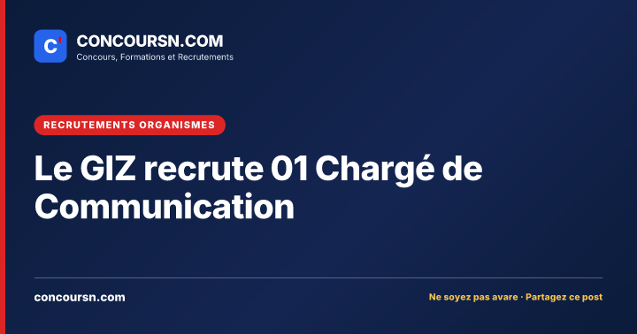 Illustration de l’article : Le GIZ recrute 01 Chargé de Communication