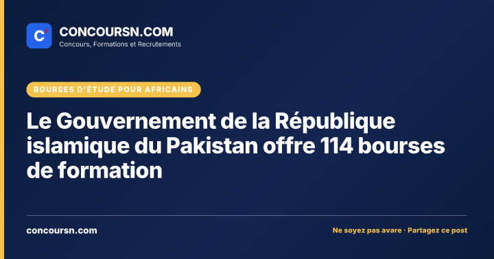 Illustration de l’article : Le Gouvernement de la République islamique du Pakistan offre 114 bourses de formation