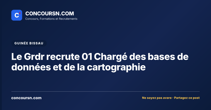 Illustration de l’article : Le Grdr recrute 01 Chargé des bases de données et de la cartographie
