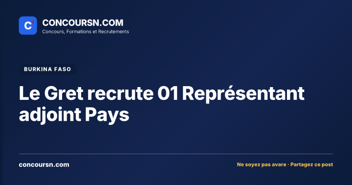Illustration de l’article : Le Gret recrute 01 Représentant adjoint Pays