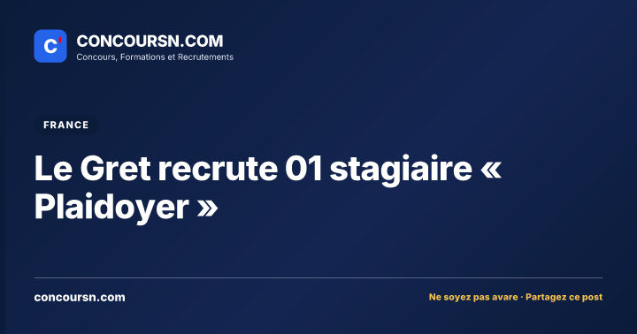 Illustration de l’article : Le Gret recrute 01 stagiaire « Plaidoyer »