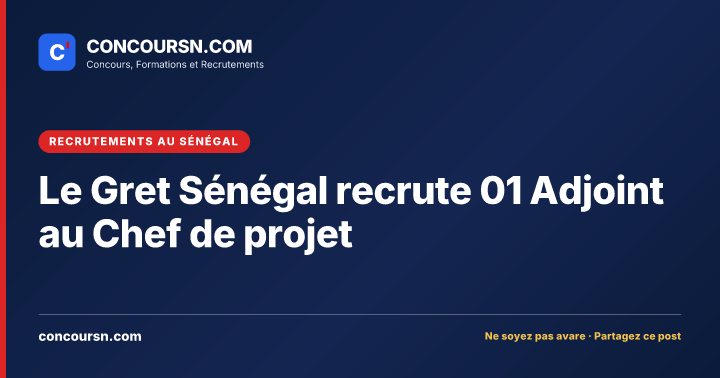 Illustration de l’article : Le Gret Sénégal recrute 01 Adjoint au Chef de projet