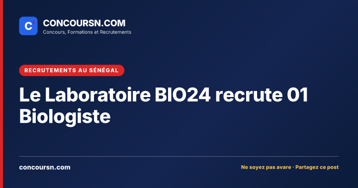 Illustration de l’article : Le Laboratoire BIO24 recrute 01 Biologiste