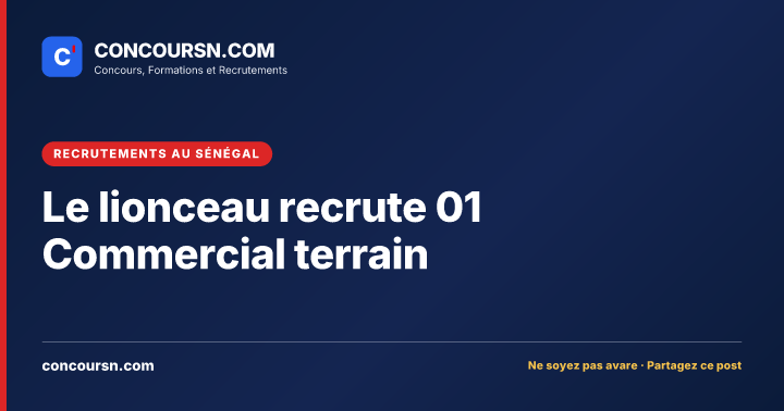 Illustration de l’article : Le lionceau recrute 01 Commercial terrain