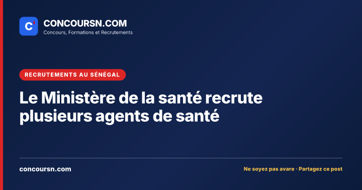 Illustration de l’article : Le Ministère de la santé recrute plusieurs agents de santé