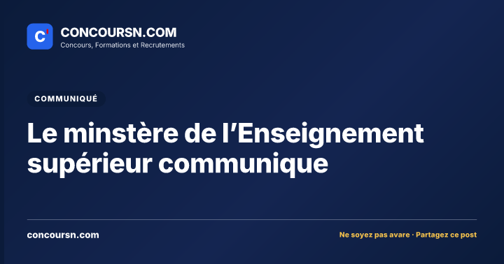 Illustration de l’article : Le minstère de l’Enseignement supérieur communique