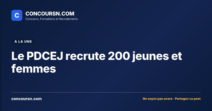Illustration de l’article : Le PDCEJ recrute 200 jeunes et femmes