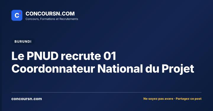 Illustration de l’article : Le PNUD recrute 01 Coordonnateur National du Projet
