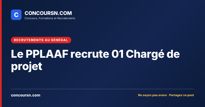 Illustration de l’article : Le PPLAAF recrute 01 Chargé de projet