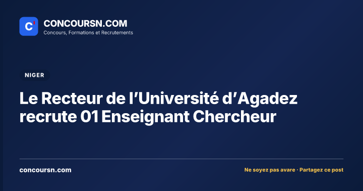 Illustration de l’article : Le Recteur de l’Université d’Agadez recrute 01 Enseignant Chercheur